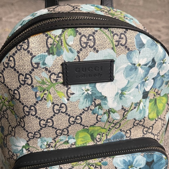 Gucci Blooms Blue Floral Backpack GG main image 7